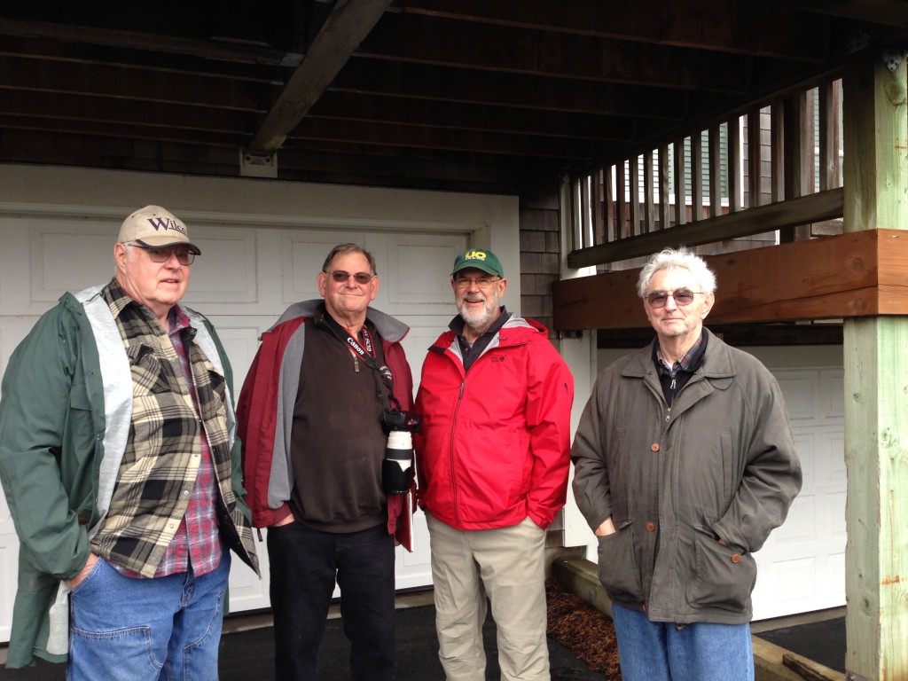 The pre-painting "inspection" crew, from left to right: Bob Wiley - Maintenance Committee, Brian Christopher - Board President, Chuck Stalsberg - ARC Chairman, Claude Zeller - Maintenance Committee and Board Liaison.